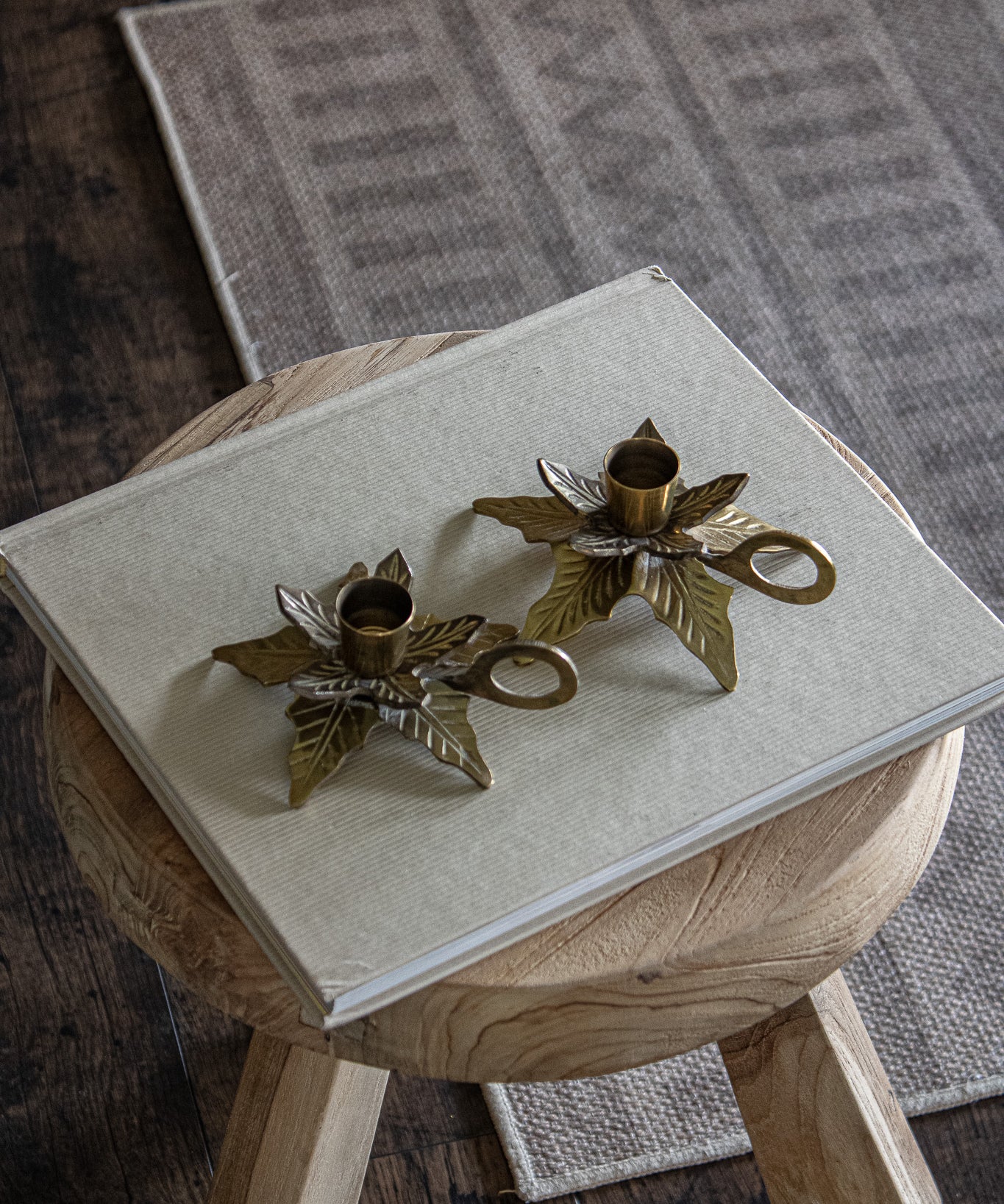 Vintage Brass Candleholder Set