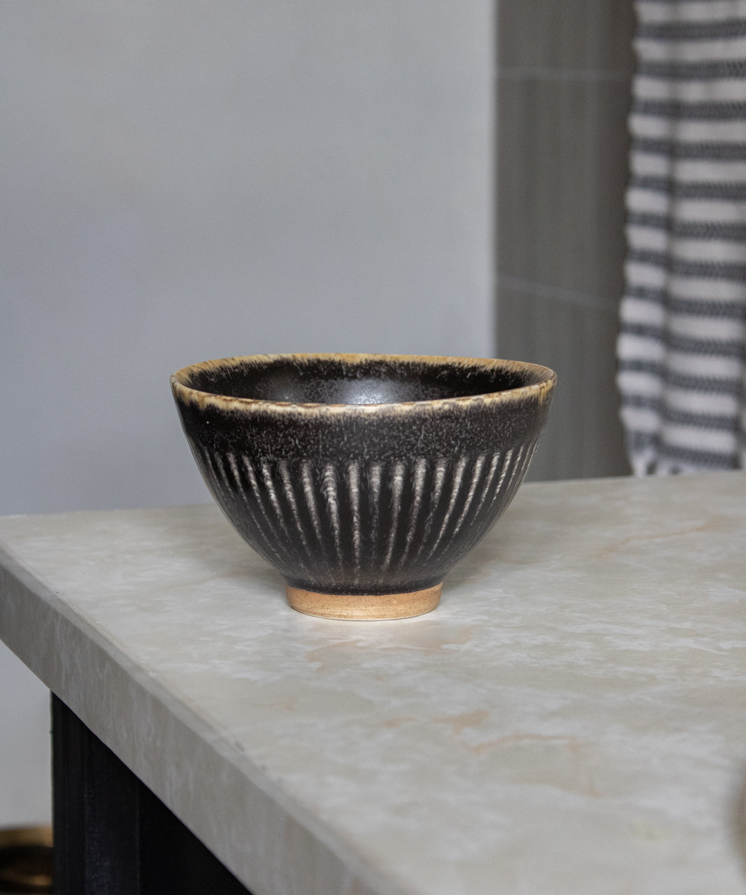 Ikebana Ribbed Bowl with Kenzan