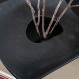 Sculptural Black Ikebana Vessel with Kenzan