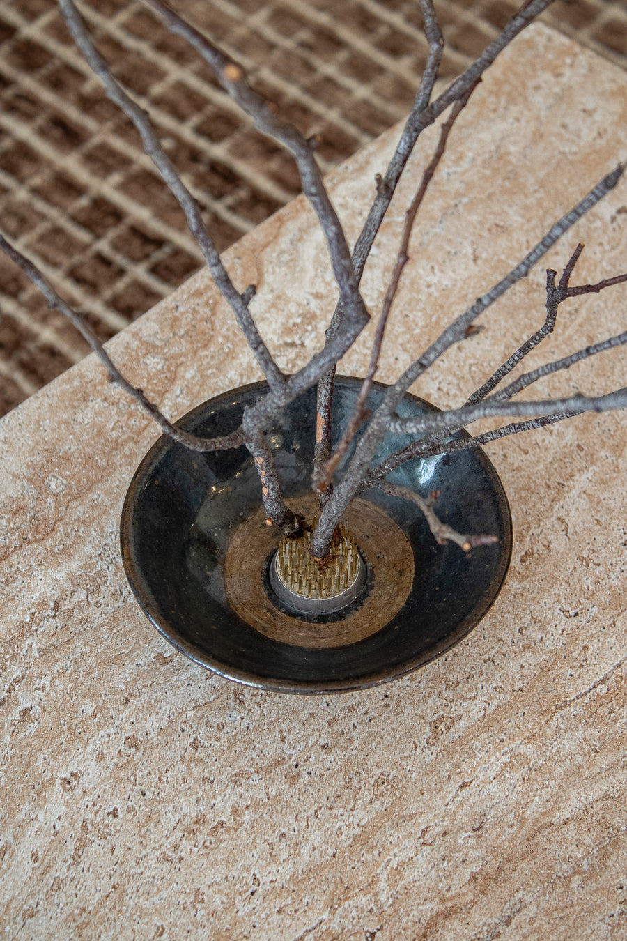 Vintage Ikebana Bowl with Kenzan