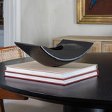 Sculptural Black Ikebana Vessel with Kenzan