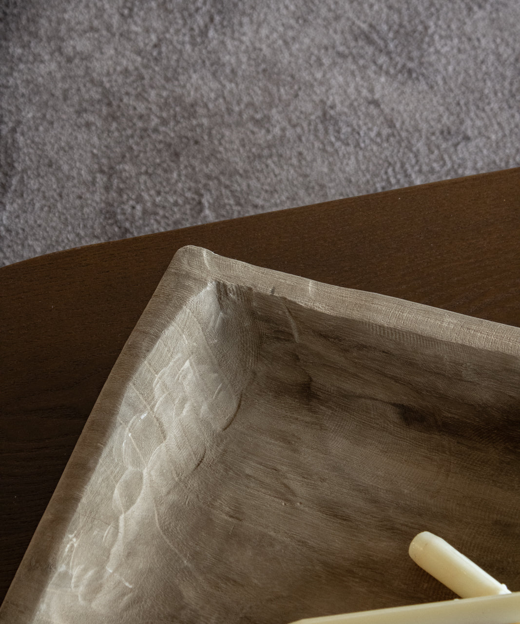 Large Carved Double Wood Tray