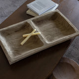 Large Carved Double Wood Tray