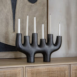 Large Matte Black Taper Candle Holder