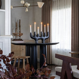Large Matte Black Taper Candle Holder