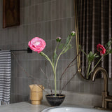 Lifelike Faux Ranunculus Spray - Fuchsia Color
