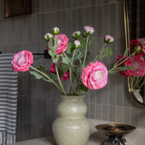 Lifelike Faux Ranunculus Spray - Fuchsia Color