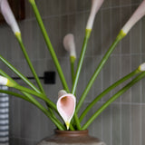 Lifelike Real Touch Artificial Calla Lily Stem - Soft Pink Color