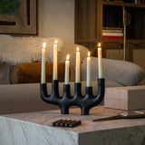 Small Matte Black Taper Candle Holder