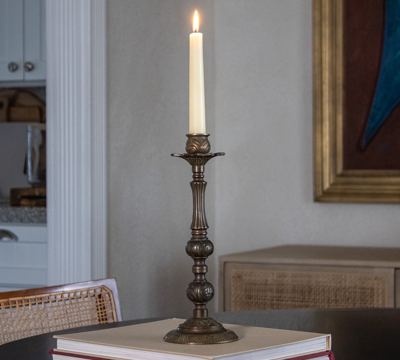 Antique Ornate Brass Candlestick