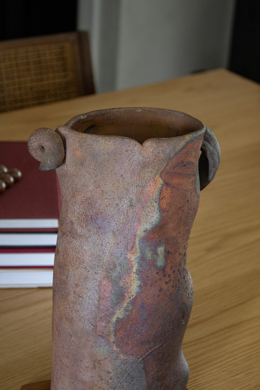 Vintage Sculptural Raku Ceramic Vessel