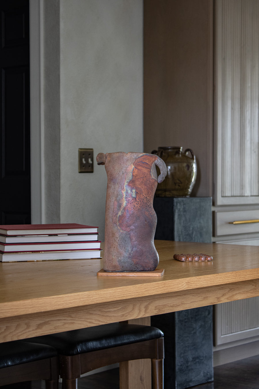Vintage Sculptural Raku Ceramic Vessel