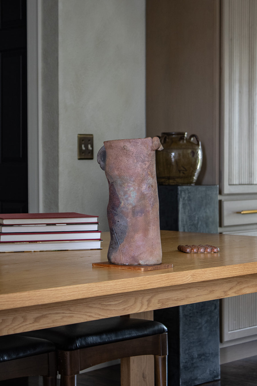 Vintage Sculptural Raku Ceramic Vessel