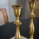 Vintage Brass Taper Candlesticks, Set of 2