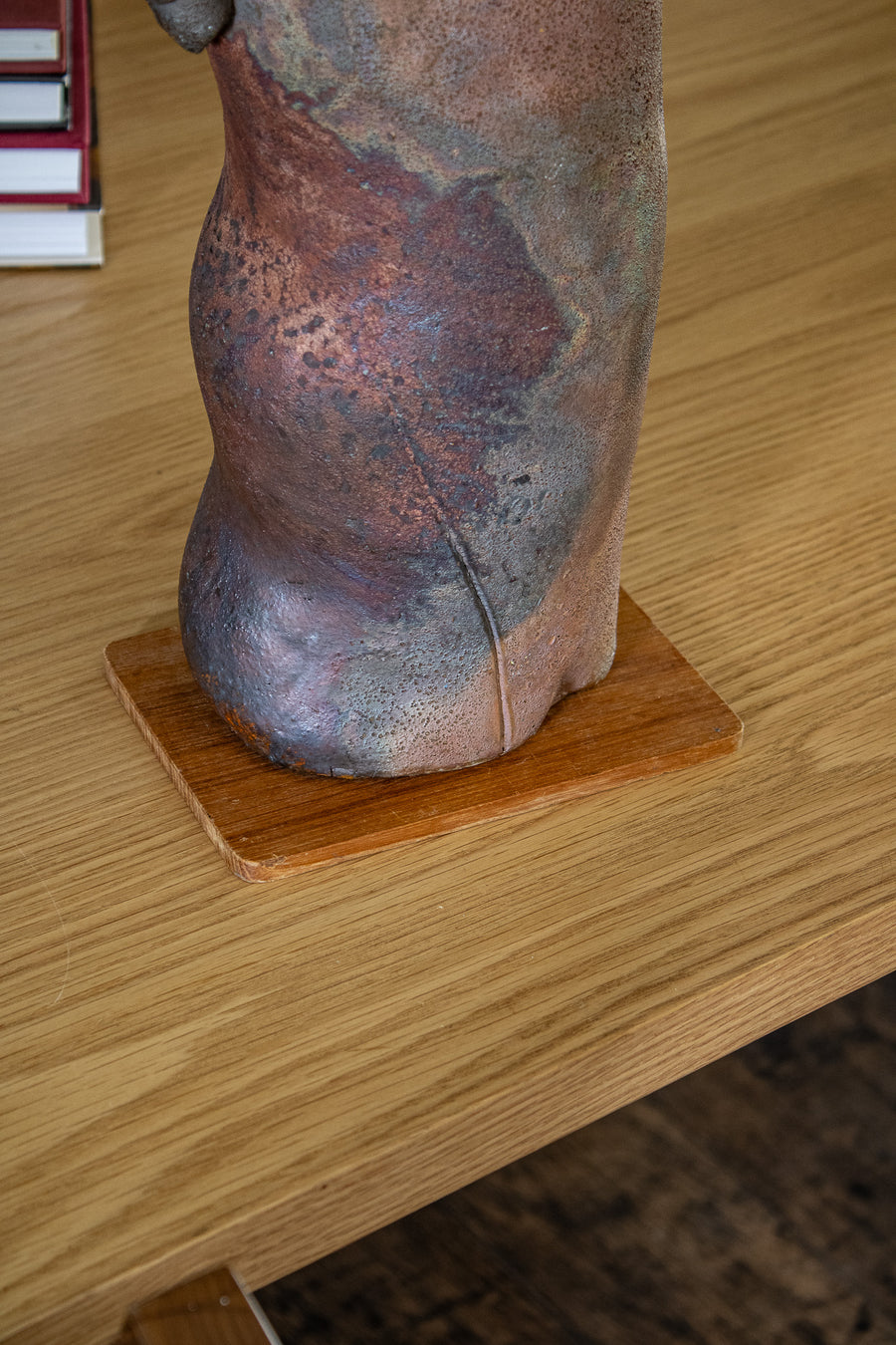 Vintage Sculptural Raku Ceramic Vessel