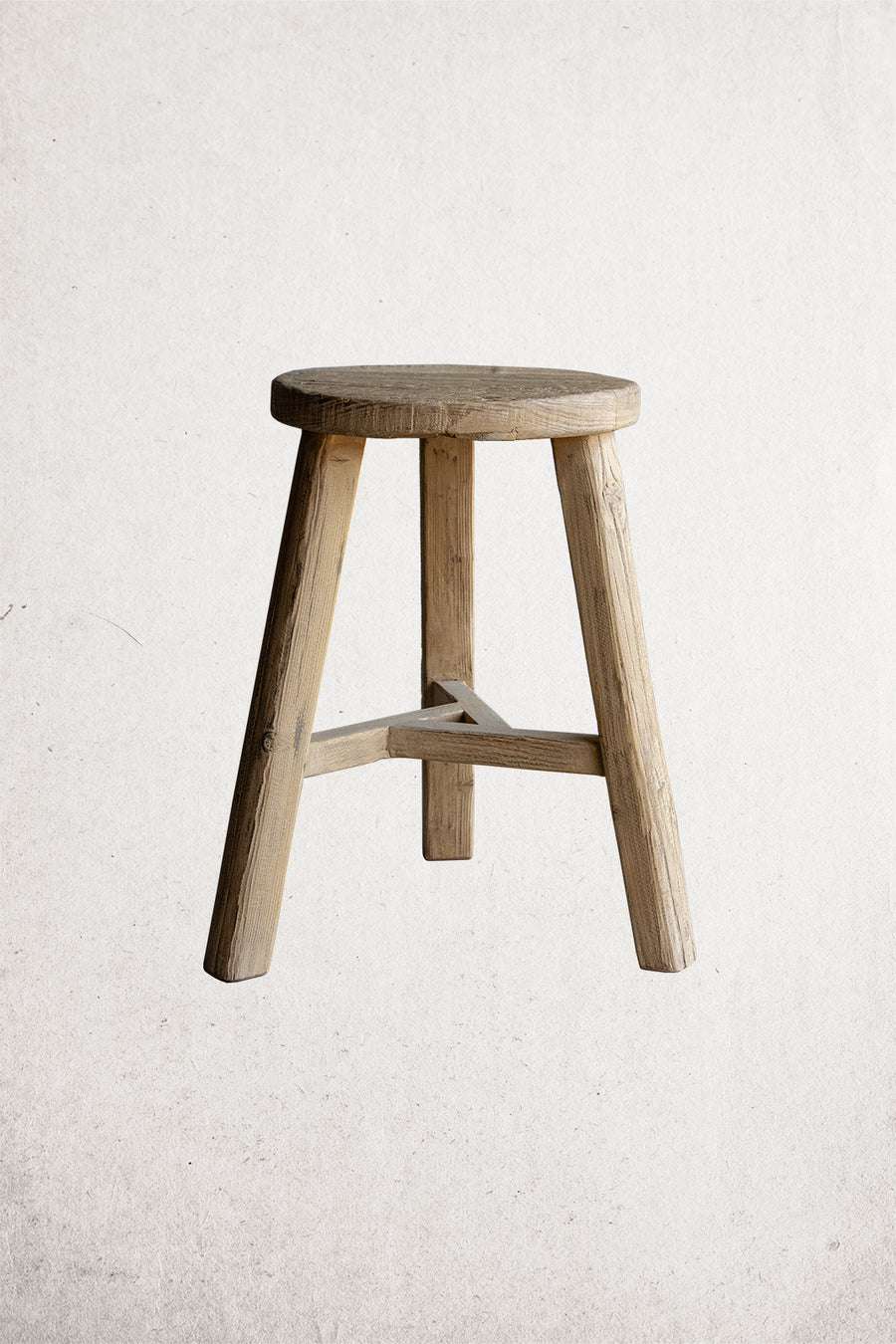 Round Rustic Wood Accent Stool