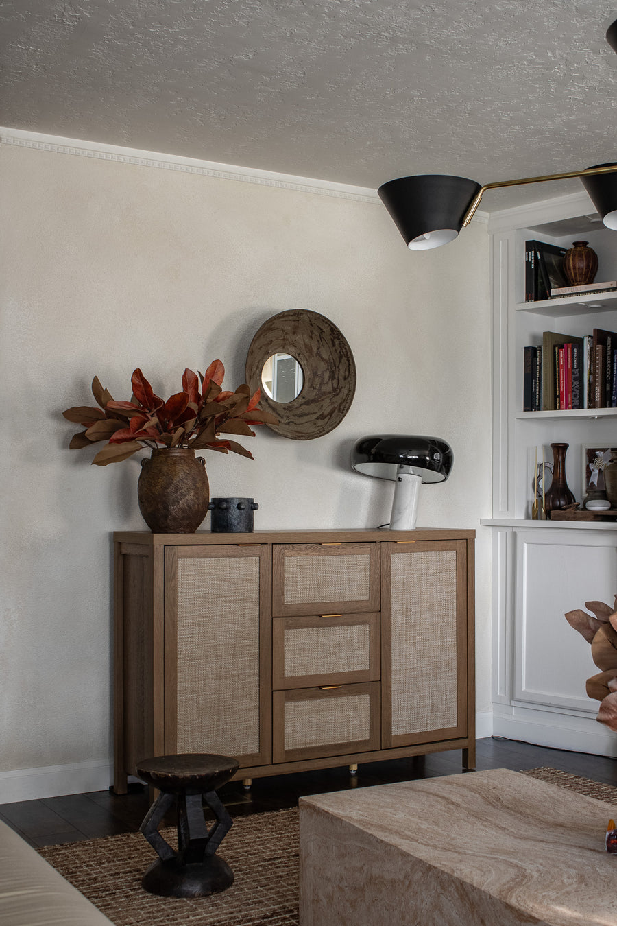 Rustic Metal Bowl Mirror