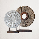 Handcrafted Rustic Wheel Sculptures