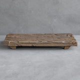 Hand-Carved Rustic Wood Riser