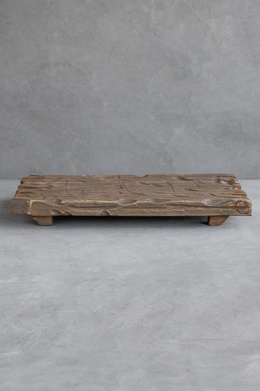 Hand-Carved Rustic Wood Riser