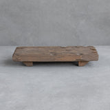 Hand-Carved Rustic Wood Riser