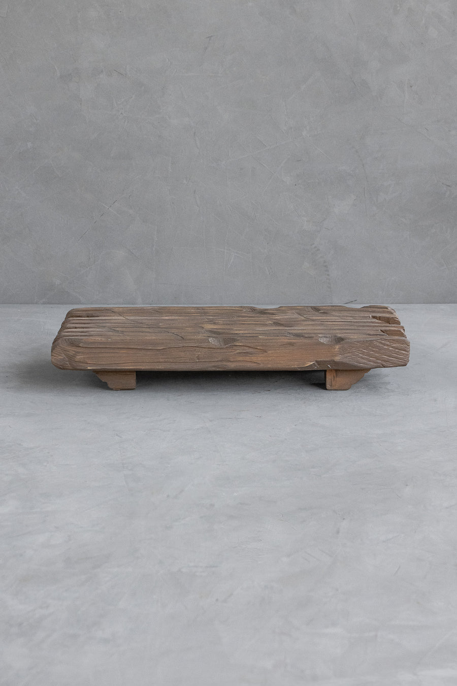 Hand-Carved Rustic Wood Riser
