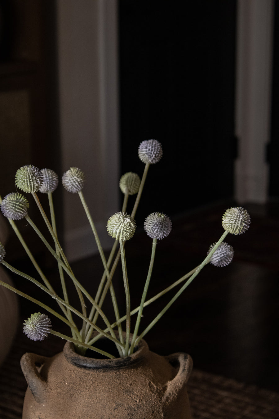 Faux Silver Craspedia Billy Ball Bud Spray