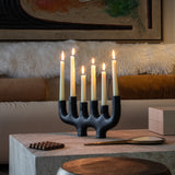 Small Matte Black Taper Candle Holder