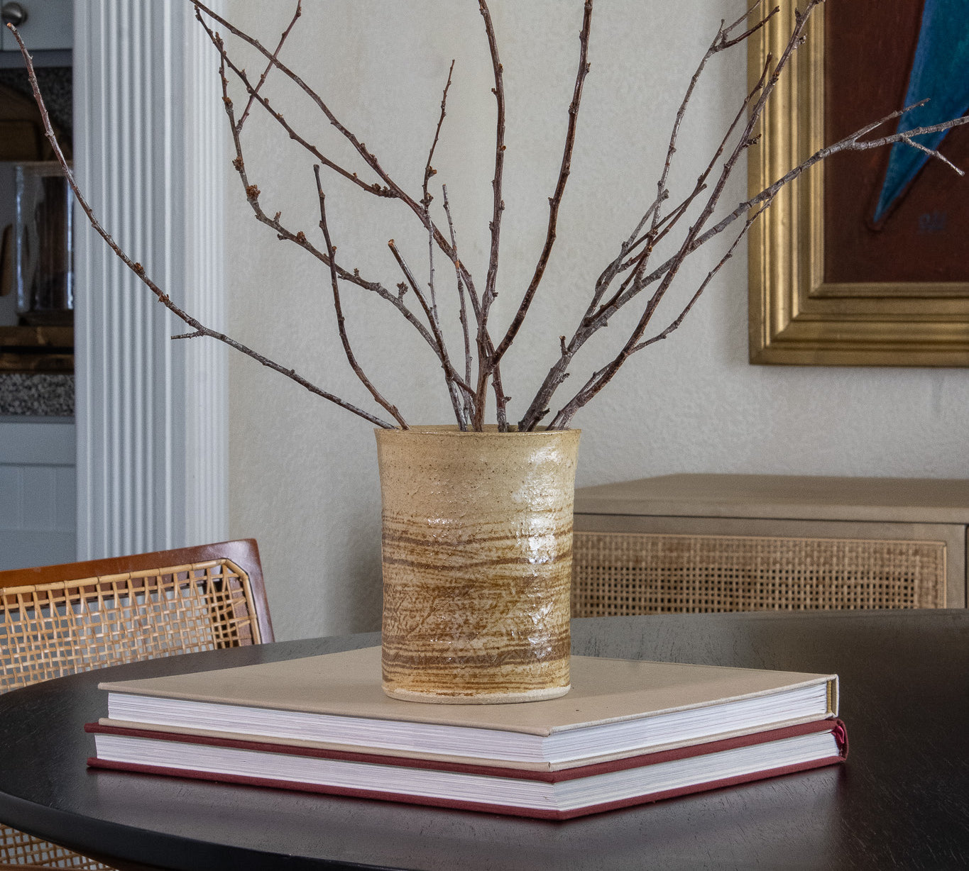 Handmade Studio Pottery Cylinder Vase