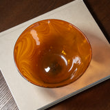 Vintage Amber Swirl Glass Bowl