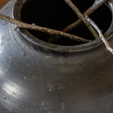 Vintage Matte Black Earthenware Vase