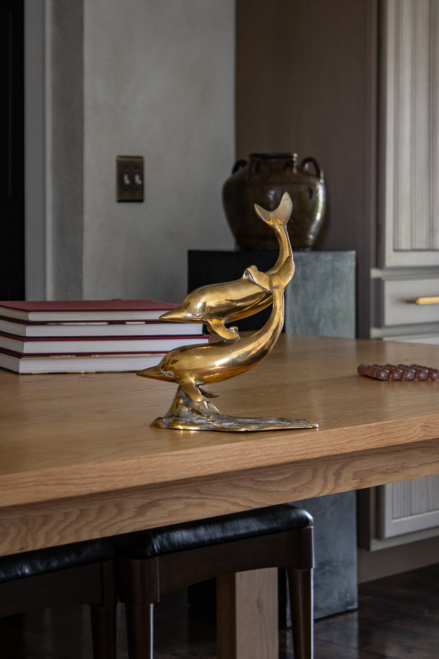 Vintage Brass Dolphin Sculpture