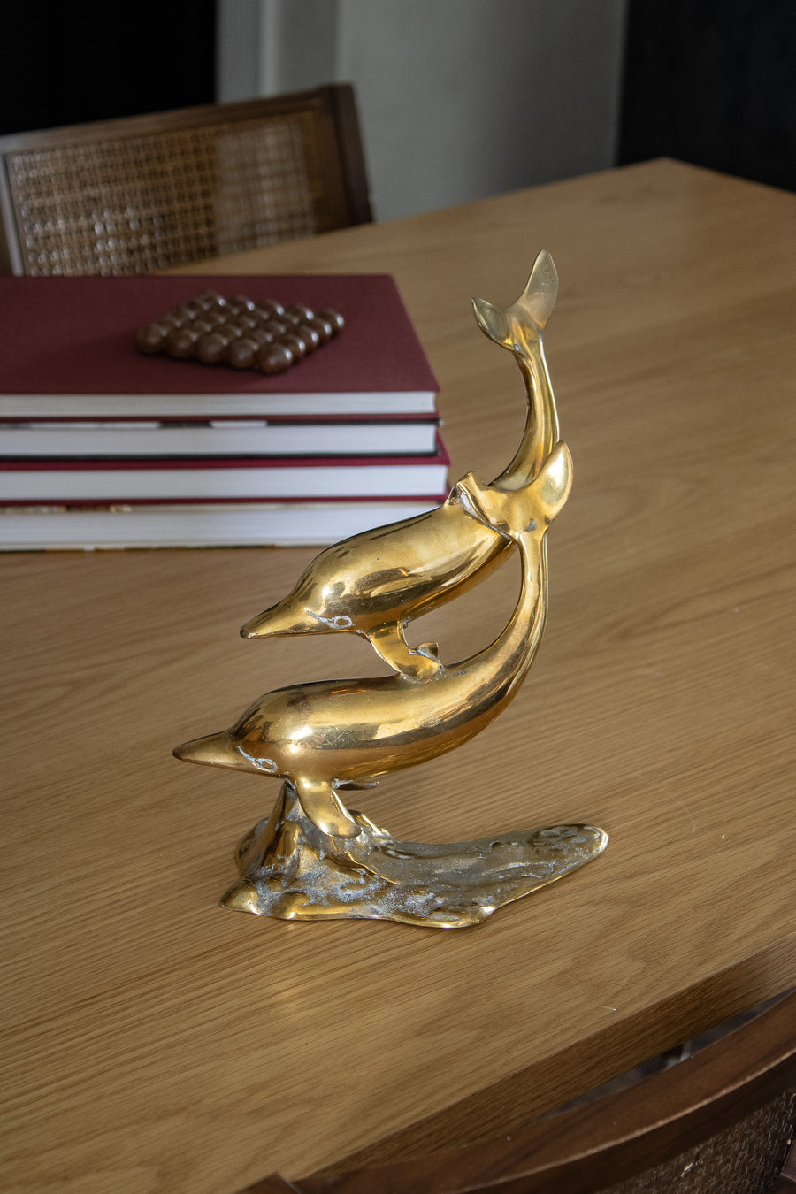 Vintage Brass Dolphin Sculpture