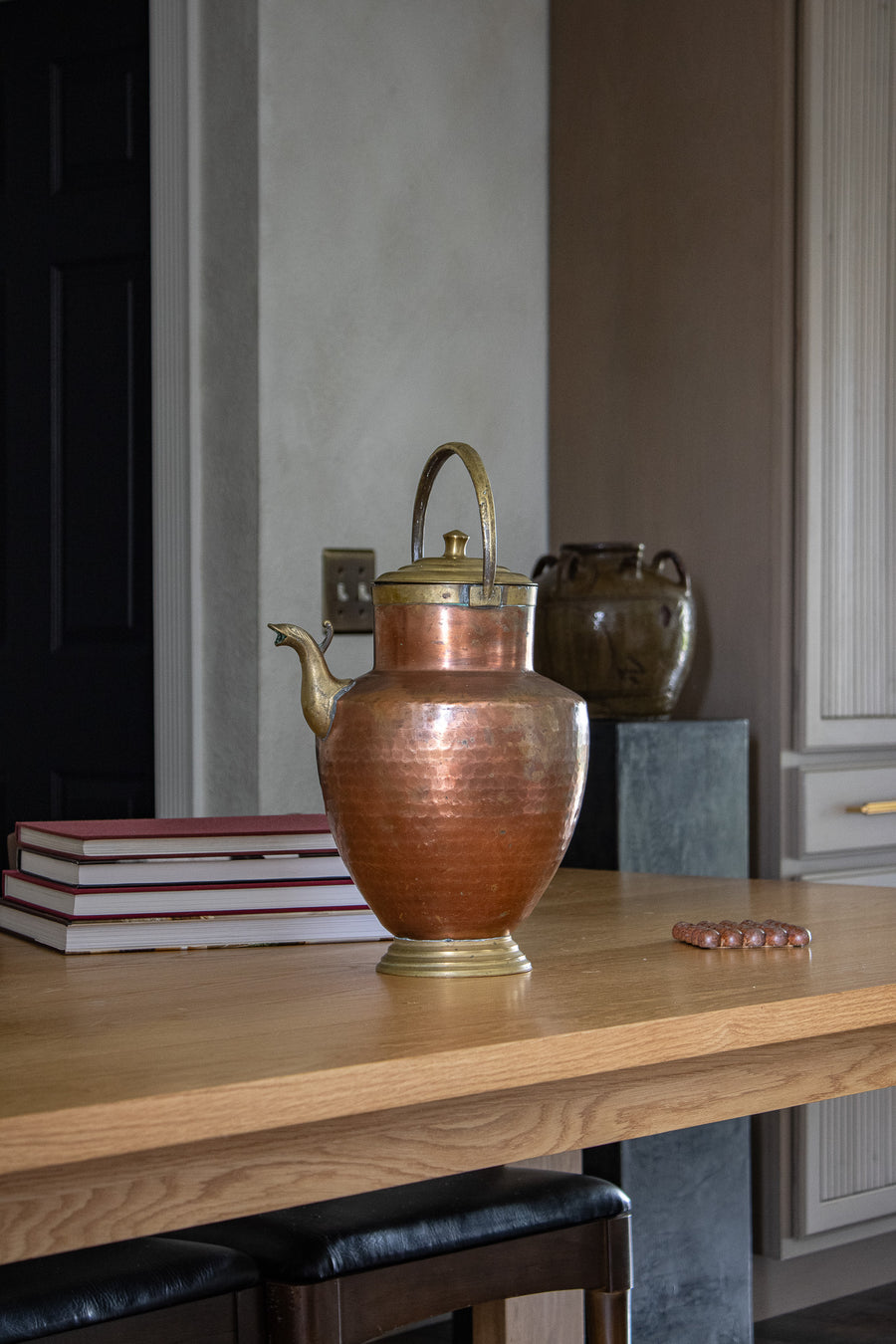 Large Vintage Copper and Brass Pitcher