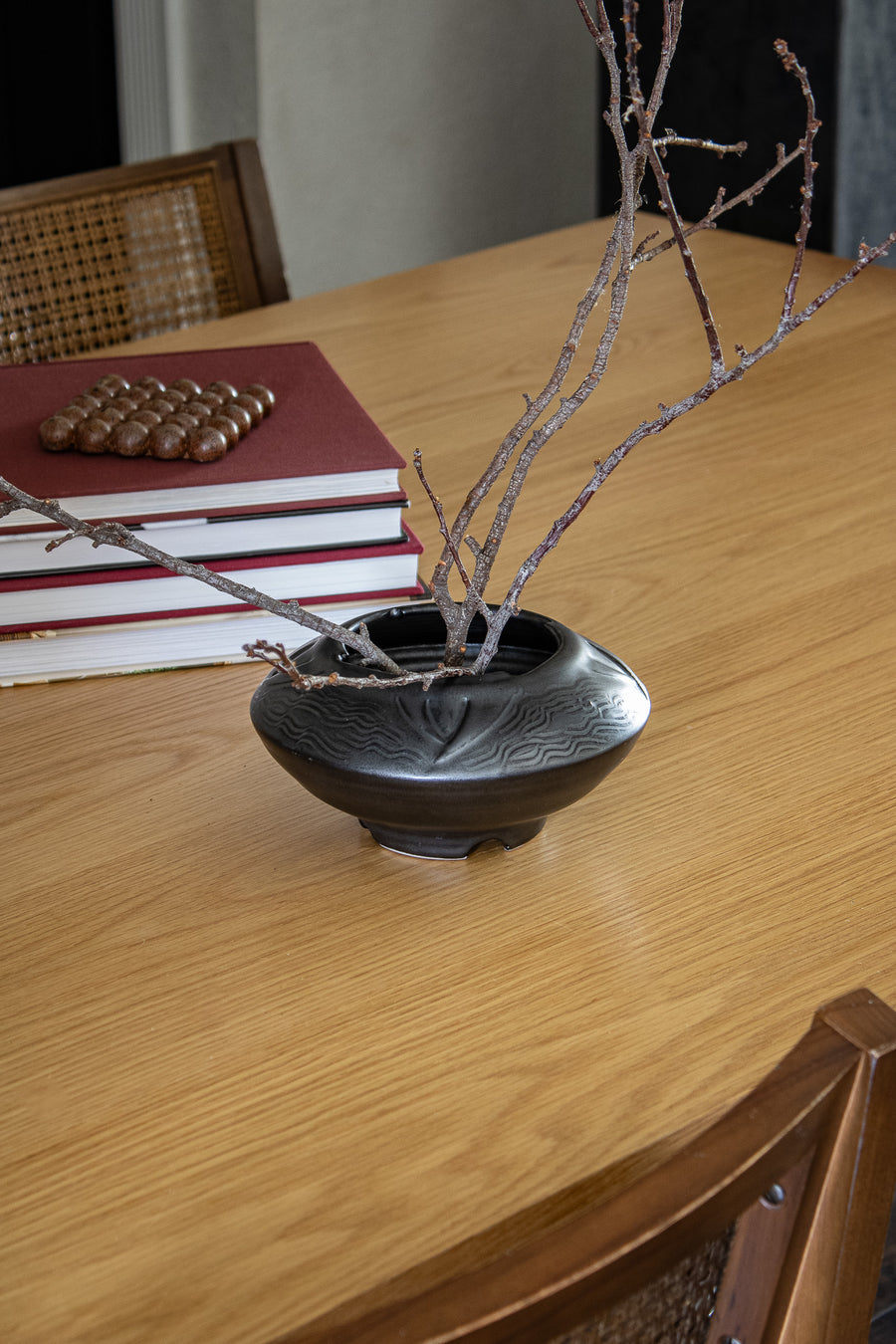 Ikebana Pottery Vase with Kenzan