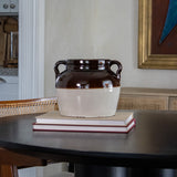 Vintage Two-Tone Stoneware Crock with Lid