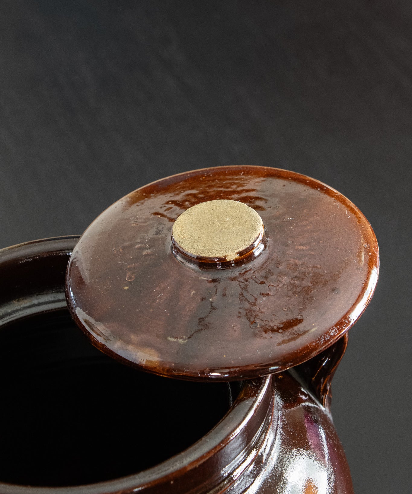 Vintage Two-Tone Stoneware Crock with Lid