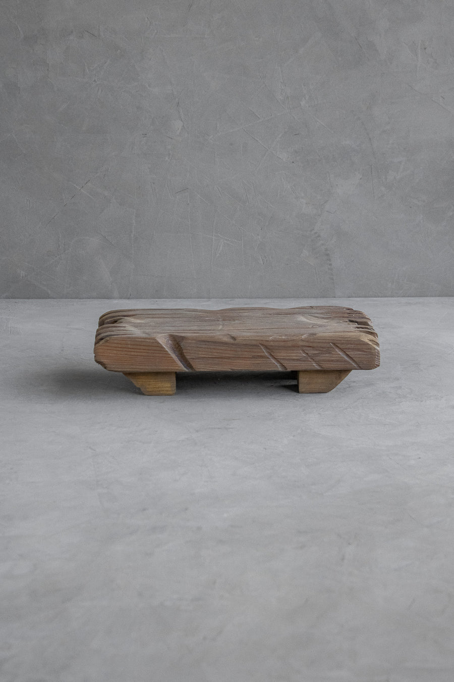 Hand-Carved Rustic Wood Riser
