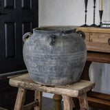 Large Antique Clay Pot with Handles