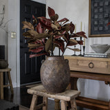 Large Vintage Brown Pot with Ears
