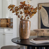 Faux Brown Oak Leaf Spray