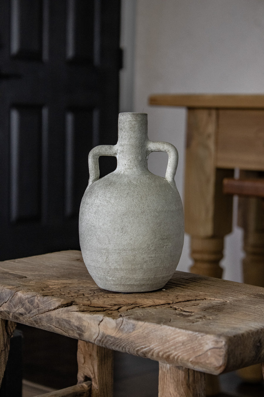 Small Cream Terracotta Vase