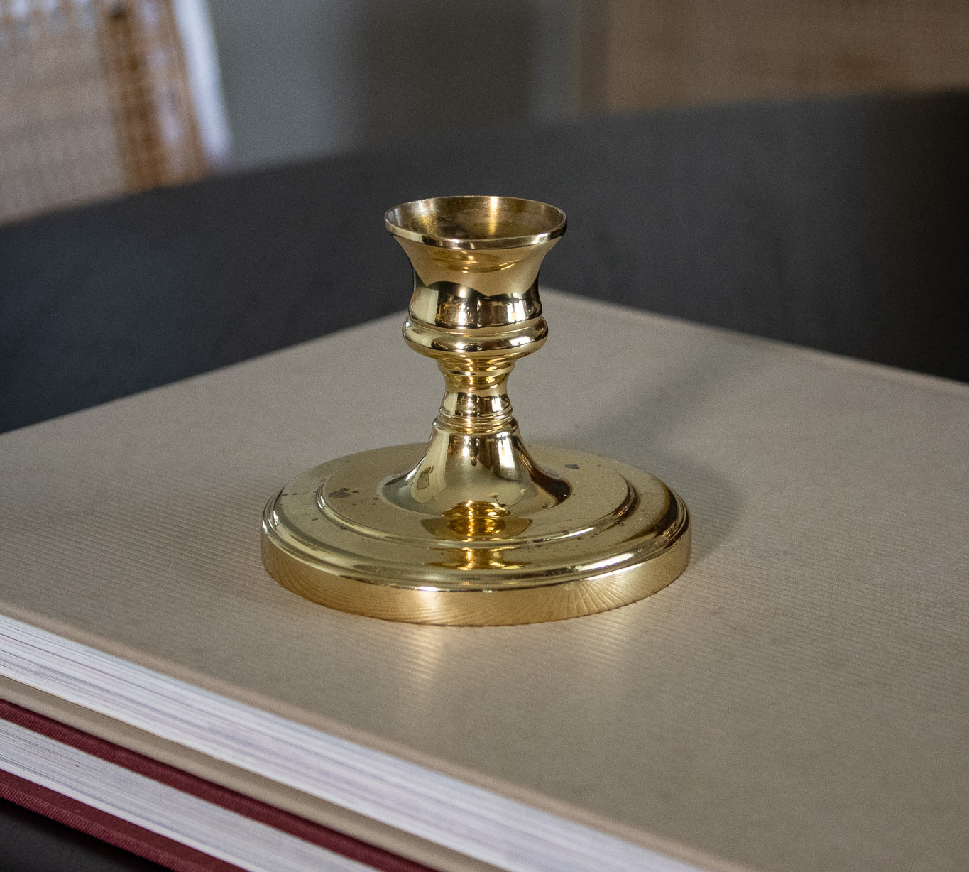 Vintage Polished Brass Taper Candle Holder