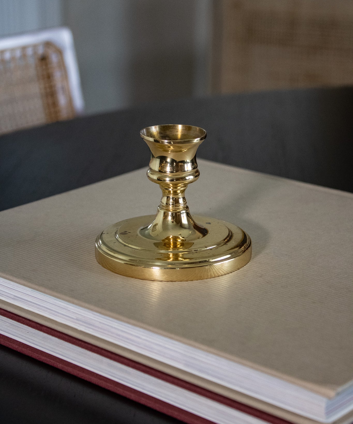 Vintage Polished Brass Taper Candle Holder