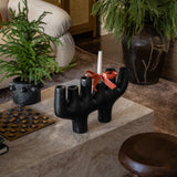 Large Matte Black Taper Candle Holder