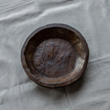 Rustic Waxed Wood Bowl - Round