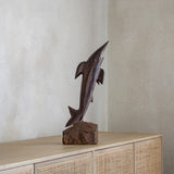 Large Fish Carved Wood Sculpture