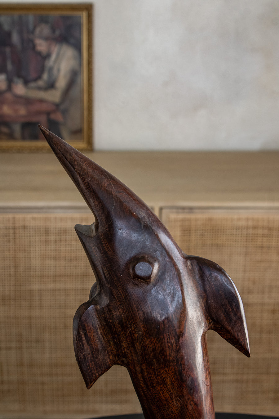 Large Fish Carved Wood Sculpture