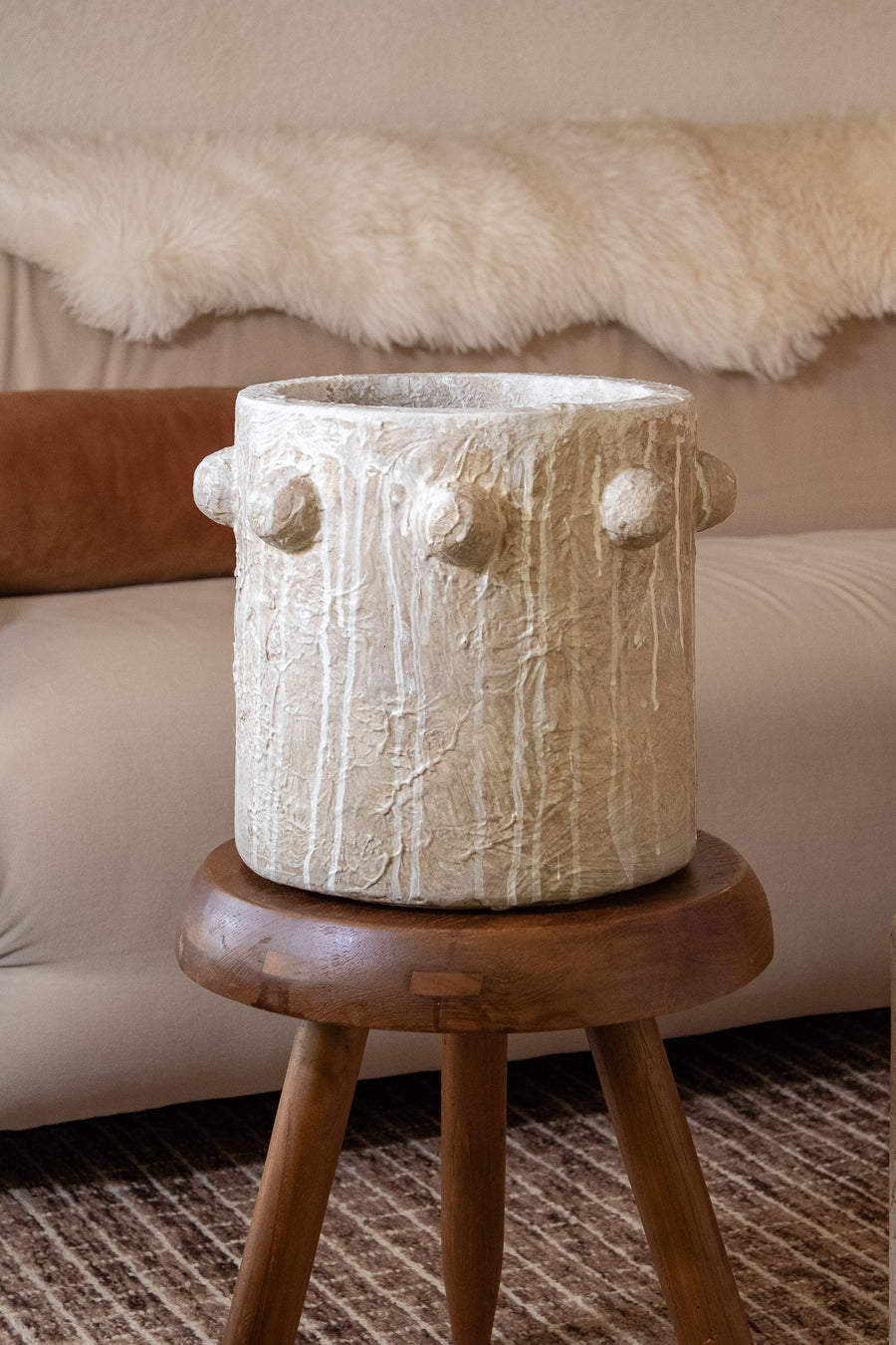 Handcrafted Large Maya Cement Planter Pot - Limited Edition – Casa ...