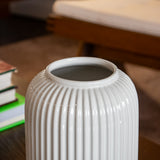 White Fluted Ceramic Vase
